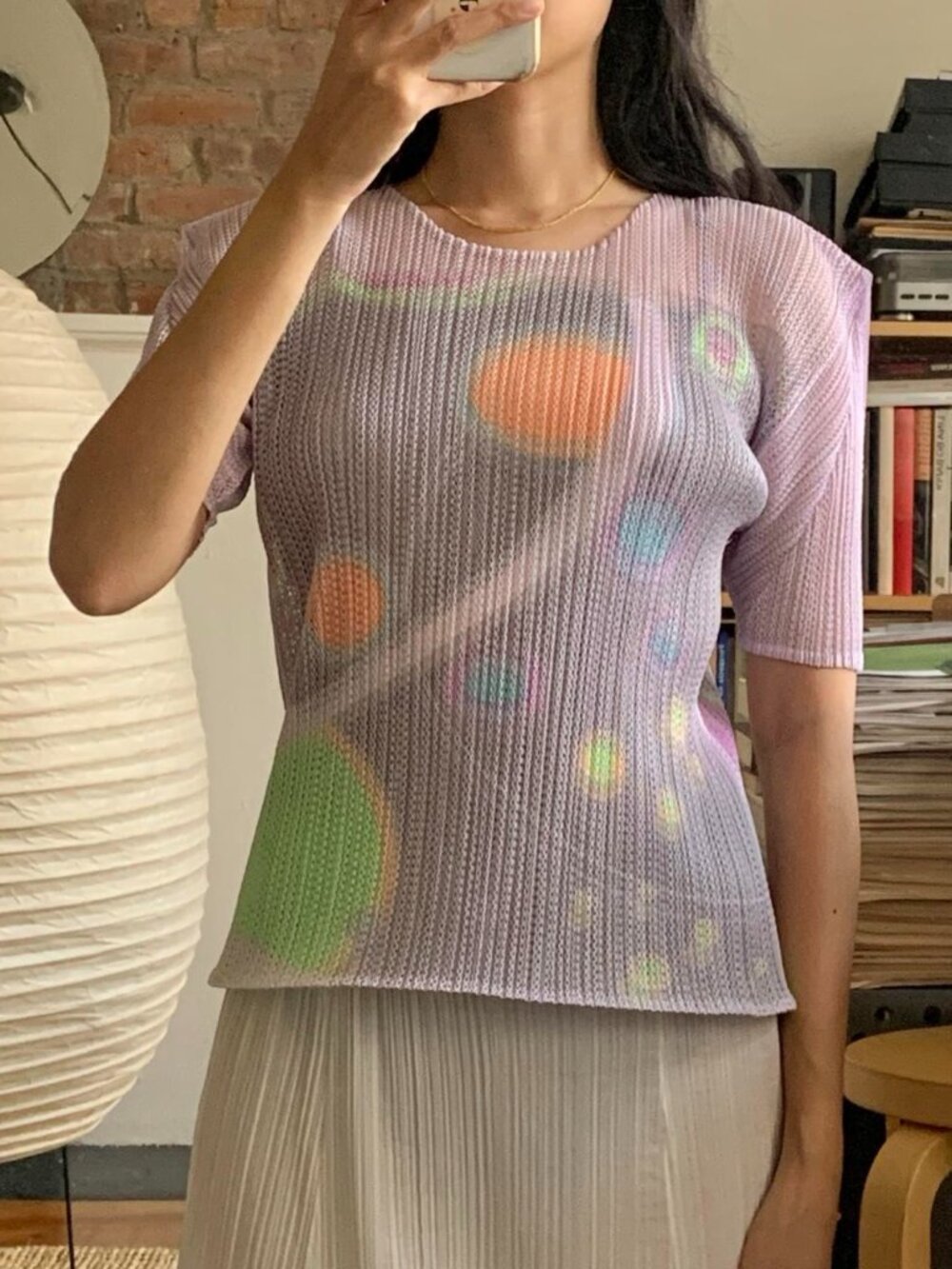 Issey Miyake Pleats Please Planet Top Pale Purple JP3